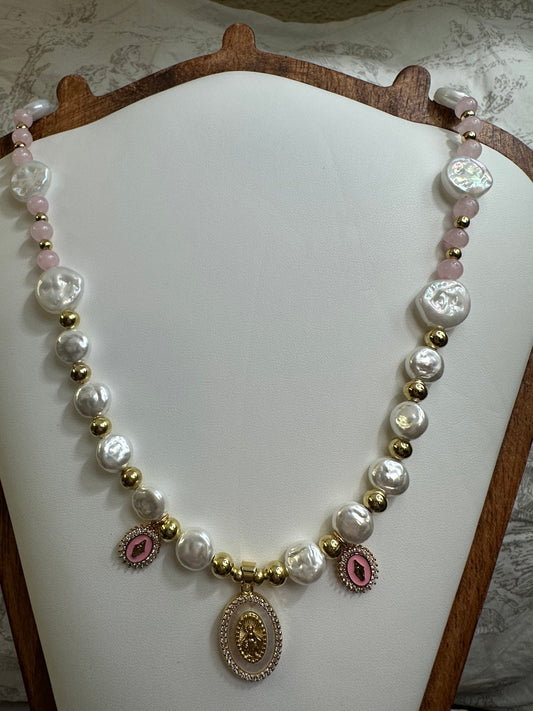 The Pink Mary Necklace
