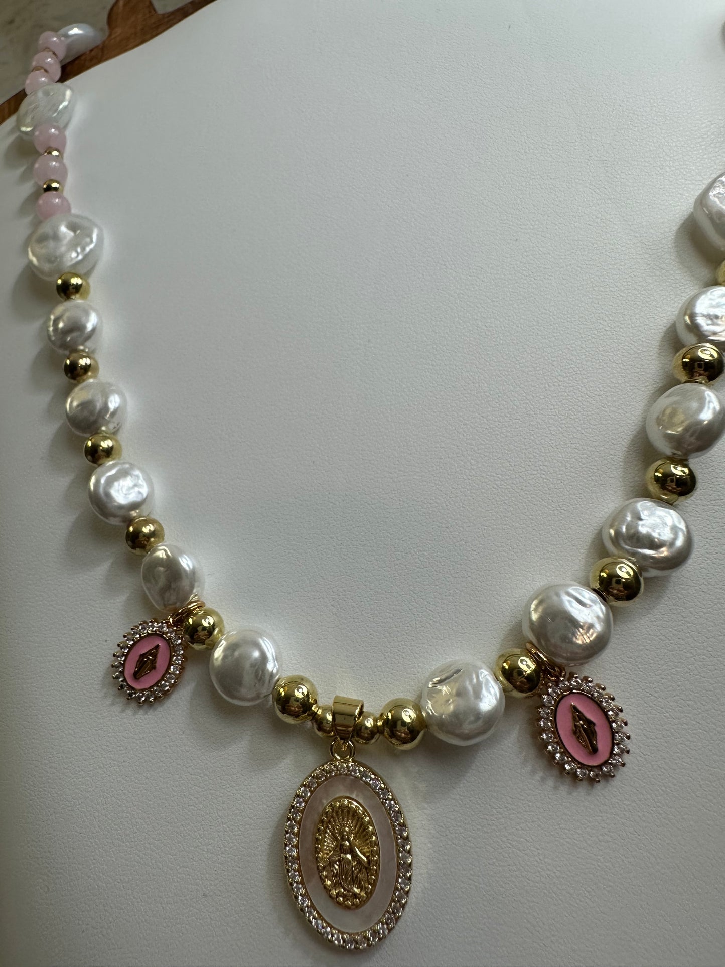 The Pink Mary Necklace